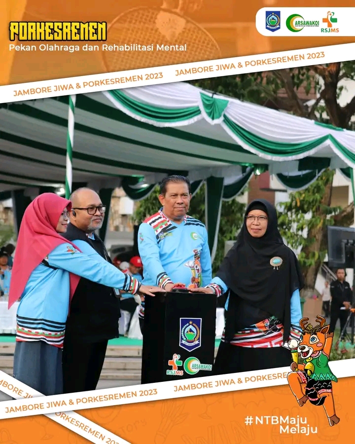 SEREMONI PEMBUKAAN PEKAN OLAHRAGA DAN KESENIAN REHABILITAN MENTAL (PORKESREMEN) TAHUN 2023 DI LAPANGAN BUMI GORA KANTOR GUBERNUR NTB